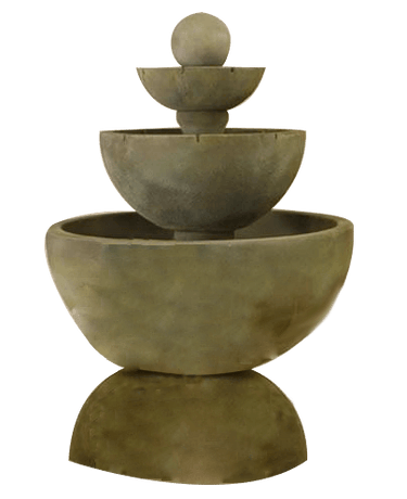 Tondo Three Tier Outdoor Cast Stone Garden Fountain With Spillways Fountain Tuscan